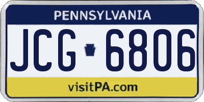 PA license plate JCG6806