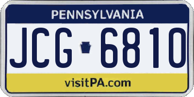 PA license plate JCG6810