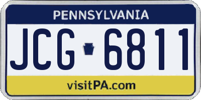 PA license plate JCG6811