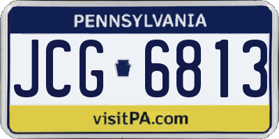 PA license plate JCG6813