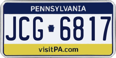 PA license plate JCG6817