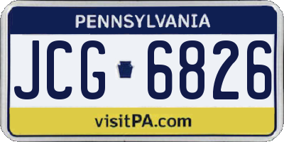 PA license plate JCG6826