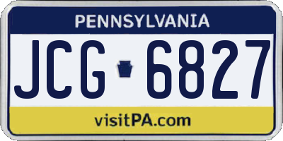 PA license plate JCG6827