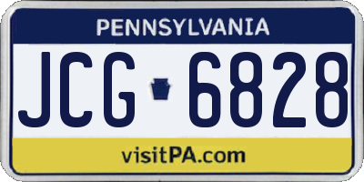 PA license plate JCG6828