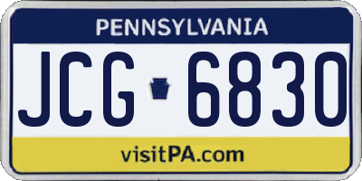 PA license plate JCG6830