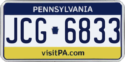 PA license plate JCG6833