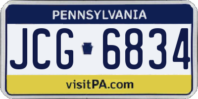 PA license plate JCG6834