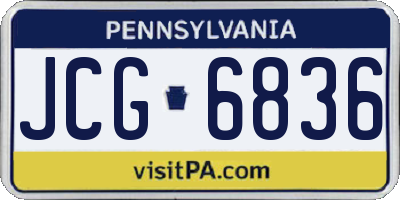 PA license plate JCG6836
