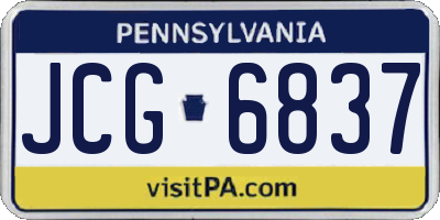 PA license plate JCG6837