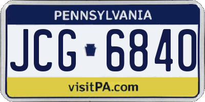 PA license plate JCG6840