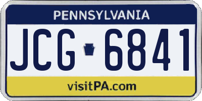 PA license plate JCG6841