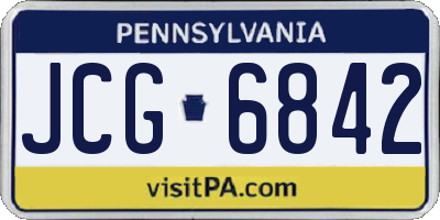 PA license plate JCG6842