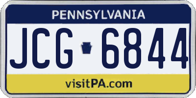 PA license plate JCG6844