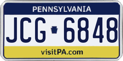 PA license plate JCG6848