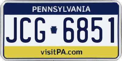 PA license plate JCG6851