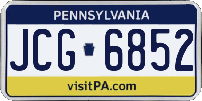 PA license plate JCG6852