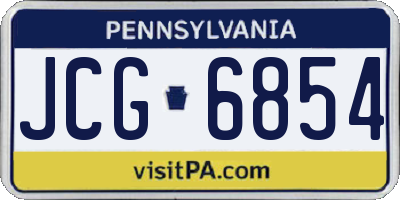 PA license plate JCG6854