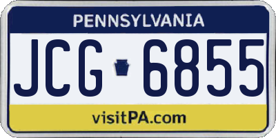 PA license plate JCG6855