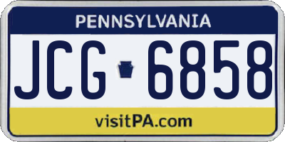 PA license plate JCG6858