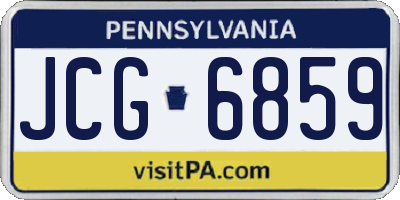 PA license plate JCG6859