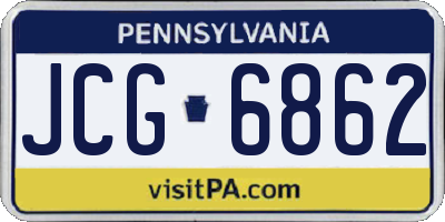PA license plate JCG6862