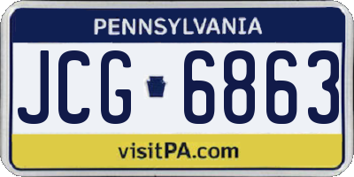 PA license plate JCG6863