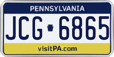 PA license plate JCG6865