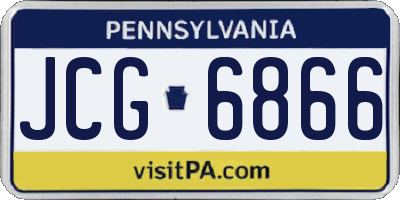 PA license plate JCG6866