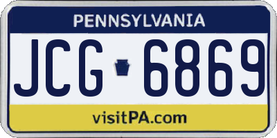 PA license plate JCG6869