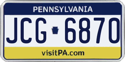 PA license plate JCG6870