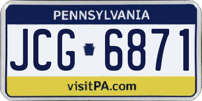 PA license plate JCG6871