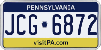 PA license plate JCG6872