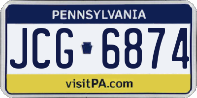 PA license plate JCG6874