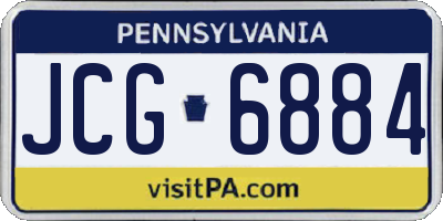 PA license plate JCG6884