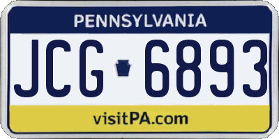 PA license plate JCG6893