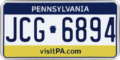 PA license plate JCG6894