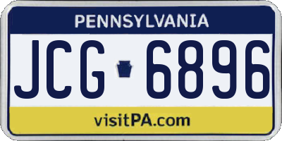 PA license plate JCG6896