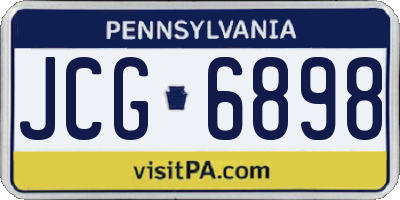 PA license plate JCG6898