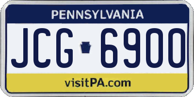 PA license plate JCG6900
