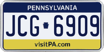 PA license plate JCG6909