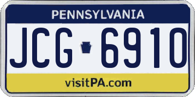 PA license plate JCG6910