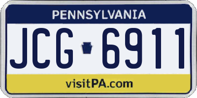 PA license plate JCG6911