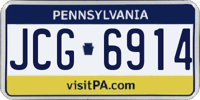 PA license plate JCG6914