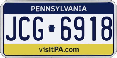 PA license plate JCG6918