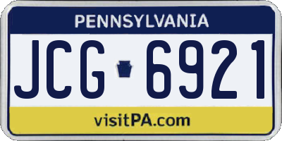 PA license plate JCG6921
