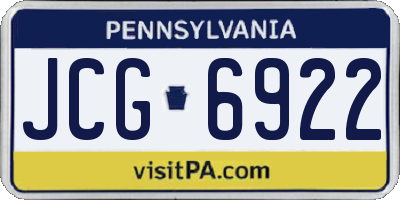 PA license plate JCG6922