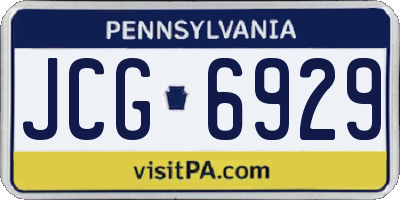 PA license plate JCG6929