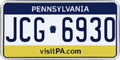 PA license plate JCG6930