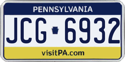 PA license plate JCG6932