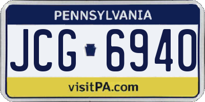 PA license plate JCG6940